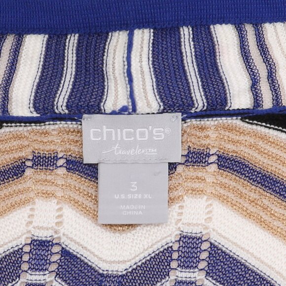 CHICO'S Travelers Collection Zig Zag Stitch Cardigan Size 3/ XL - Picture 7 of 7